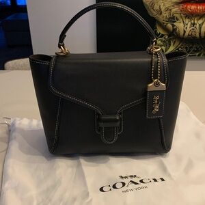 52. Coach Black Glovetanned leather courier carryall 23 bag #878
